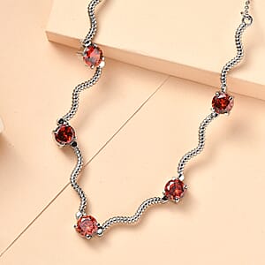 EverTrue Simulated Red Diamond Necklace in Stainless Steel 18 Inches 