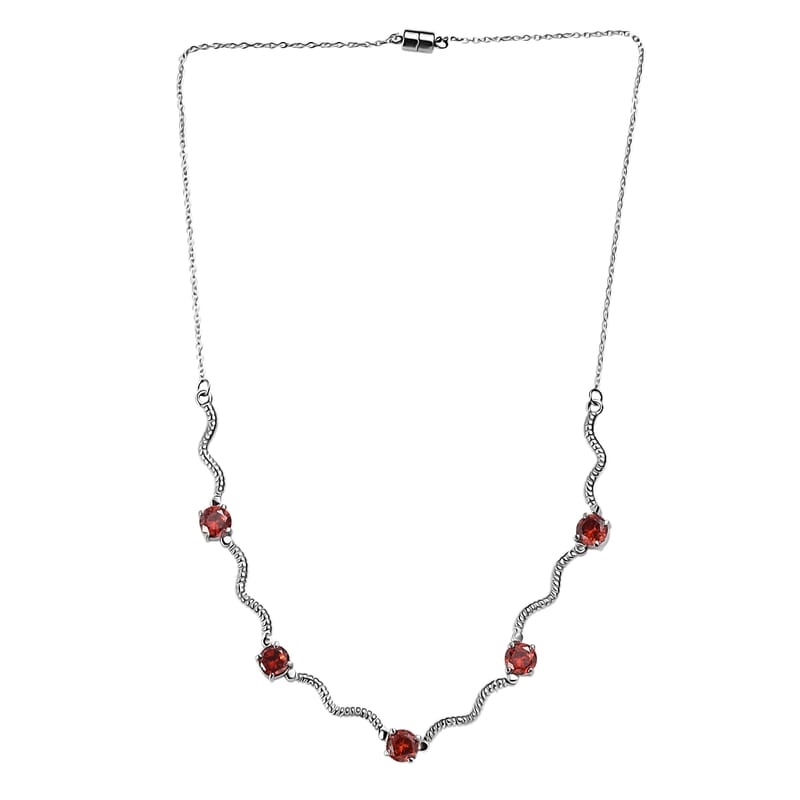 EverTrue Simulated Red Diamond Necklace in Stainless Steel 18 Inches