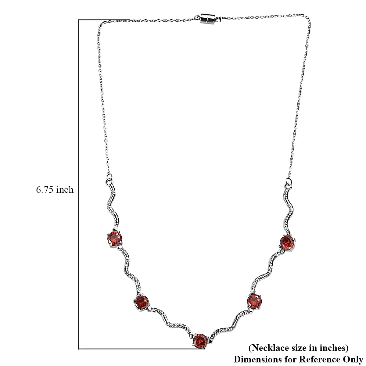 EverTrue Simulated Red Diamond Necklace in Stainless Steel 18 Inches