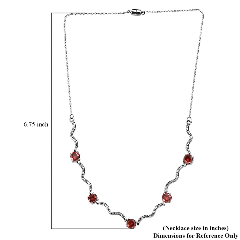 EverTrue Simulated Red Diamond Necklace in Stainless Steel 18 Inches