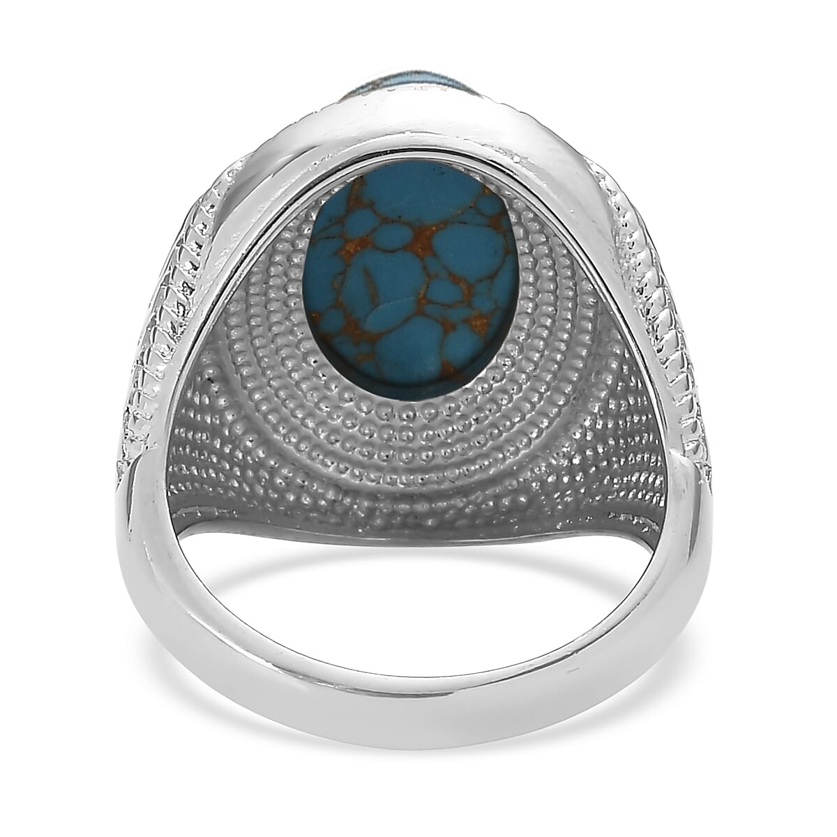 EverTrue Mojave Blue Turquoise 5.00 ctw Ring in Stainless Steel (Size 7.0)