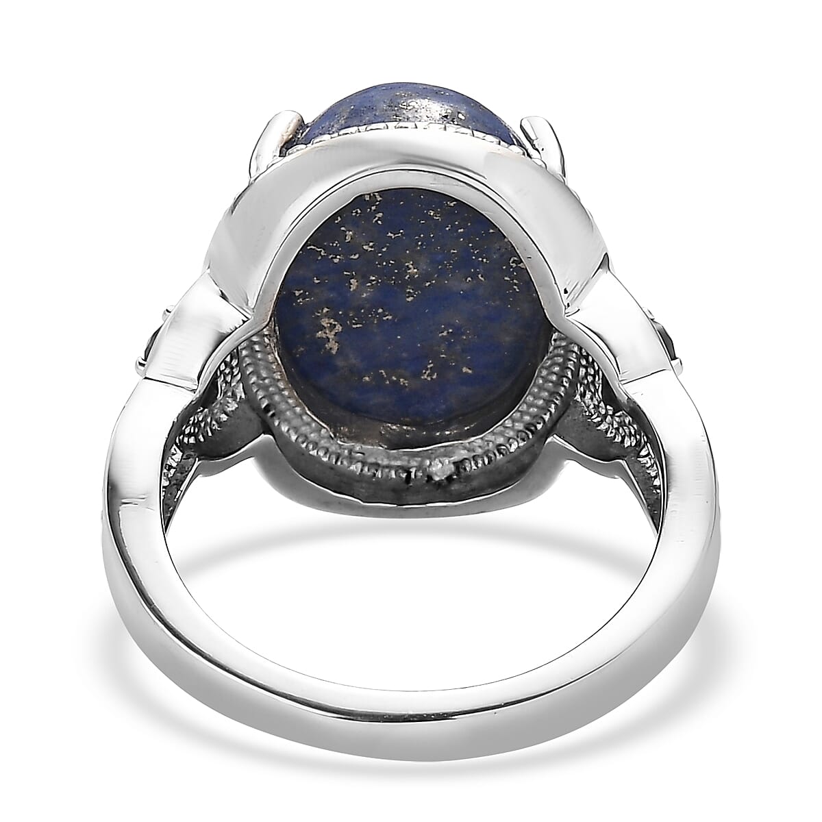 EverTrue Lapis Lazuli and African Amethyst 11.00 ctw Ring in Stainless Steel (Size 10)