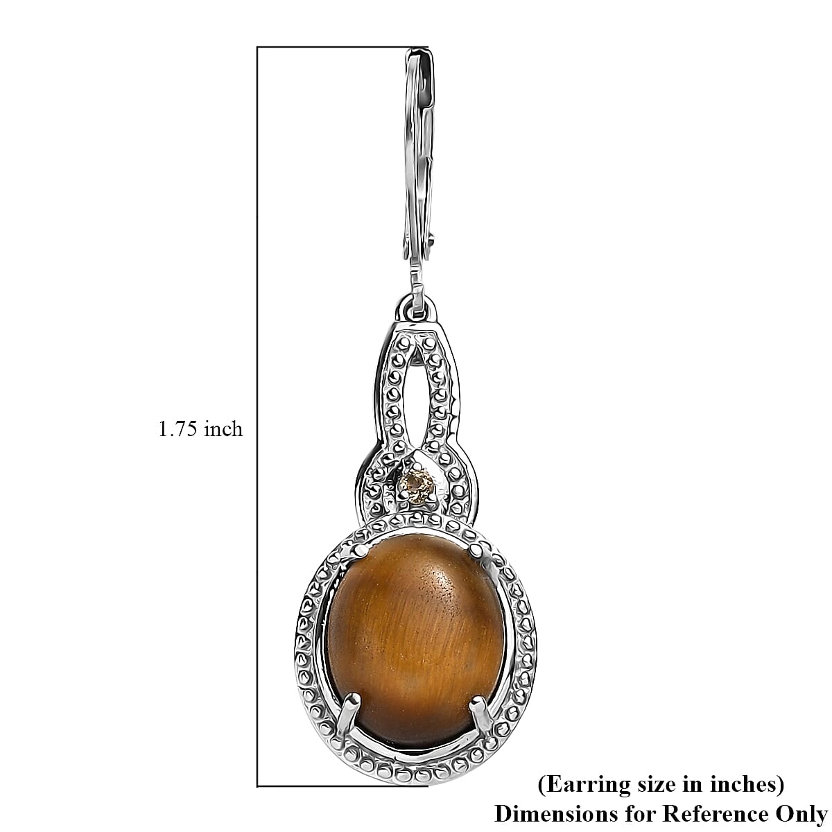 EverTrue Tigers Eye and Brazilian Citrine 10.00 ctw Earrings in Stainless Steel image number 5