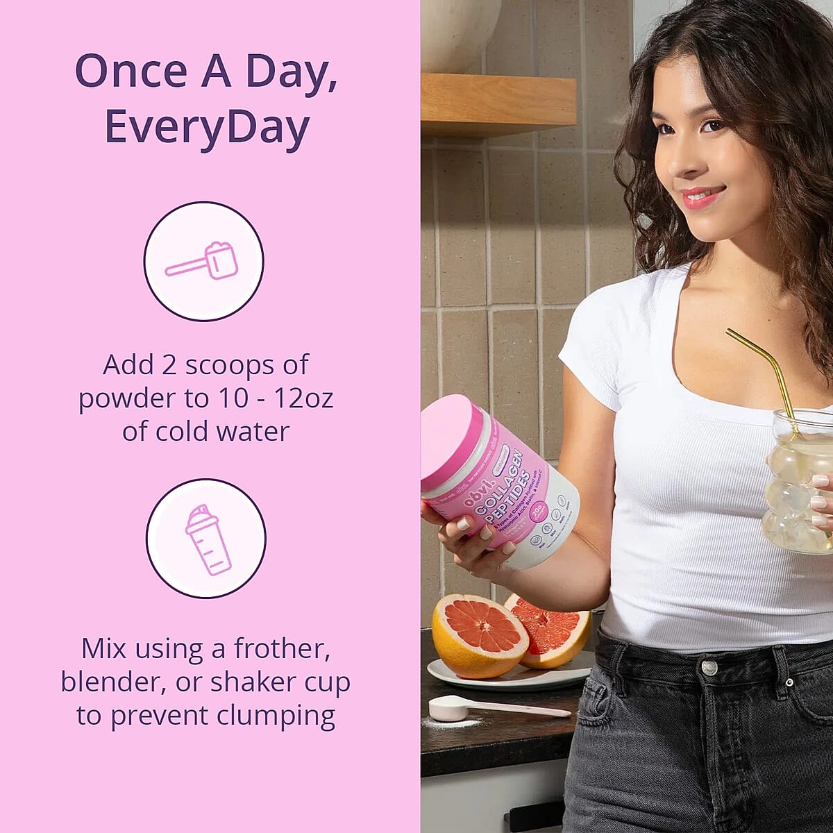 Obvi Unflavored Collagen Peptides Dietary Powder Supplement (10.17oz) image number 3