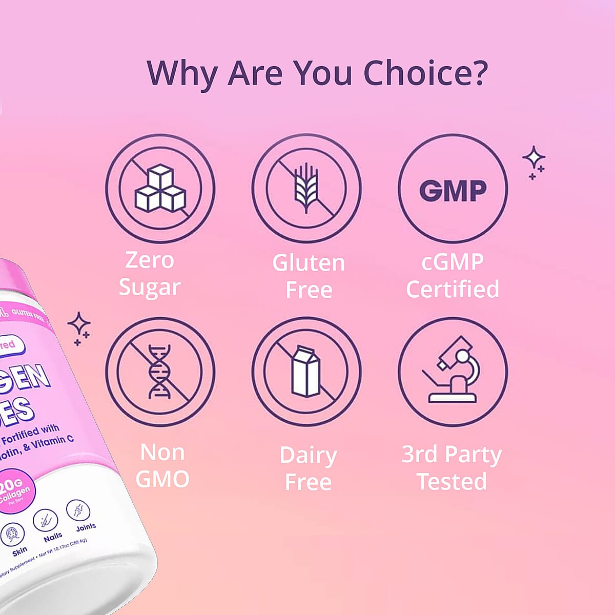 Obvi Unflavored Collagen Peptides Dietary Powder Supplement (10.17oz) image number 4