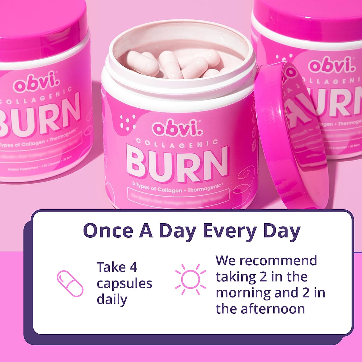 Obvi Collagenic Burn Dietary Fat Burner Supplement (120 Capsules) image number 2