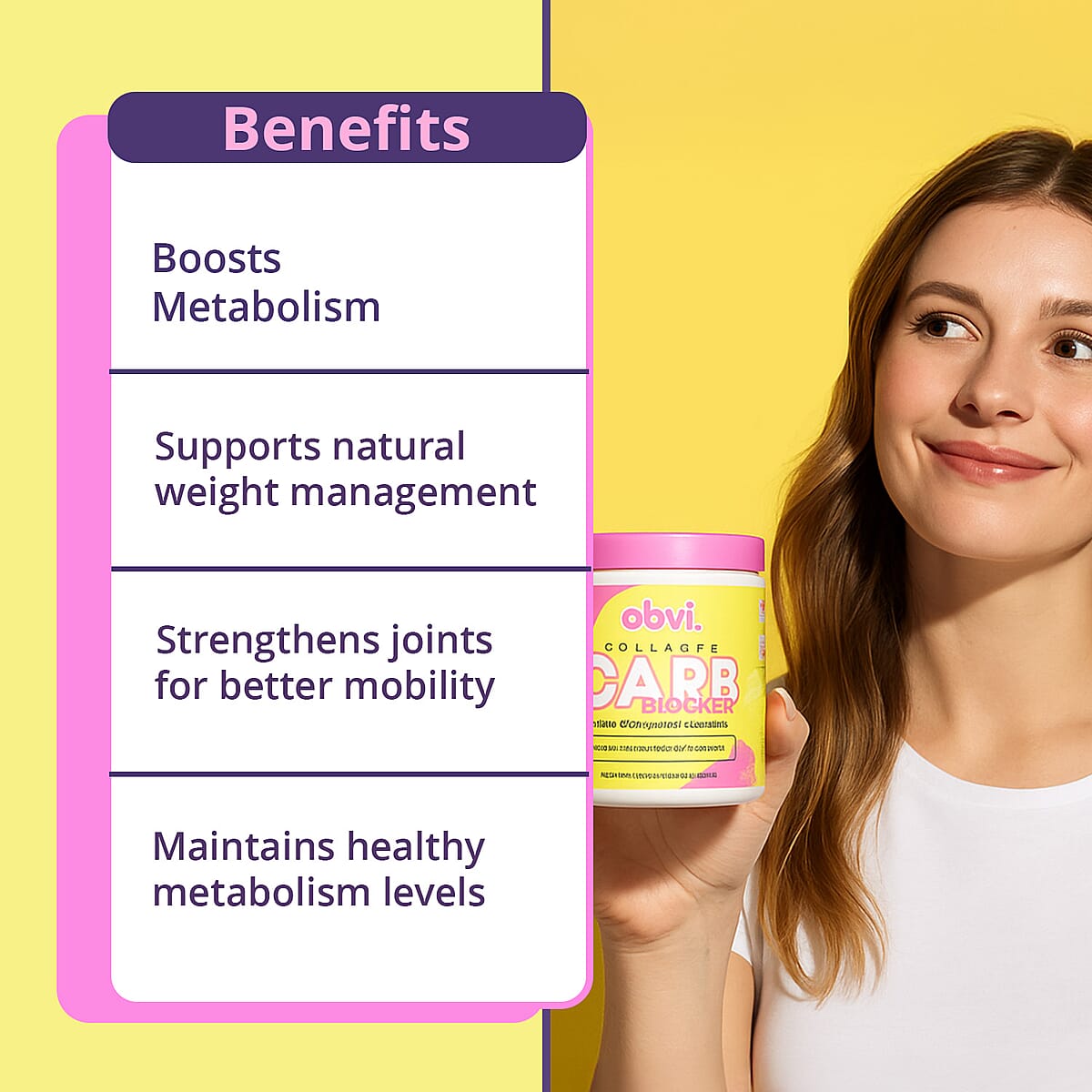 Obvi Collagen Carb Blocker Dietary Supplement (120 Capsules) image number 1