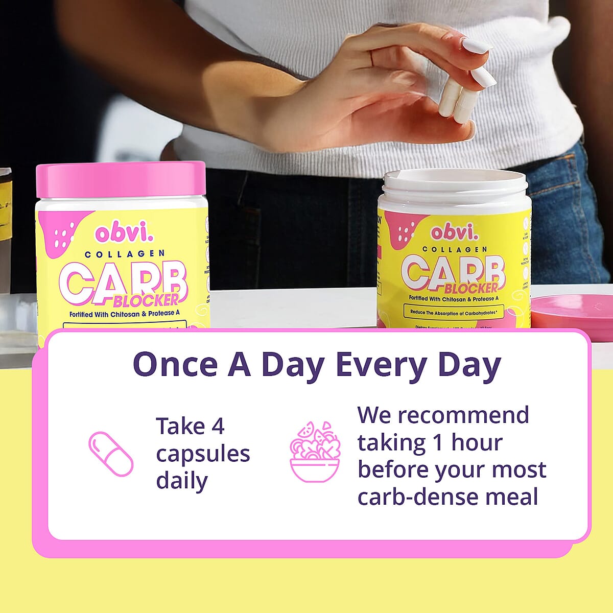 Obvi Collagen Carb Blocker Dietary Supplement (120 Capsules) image number 3