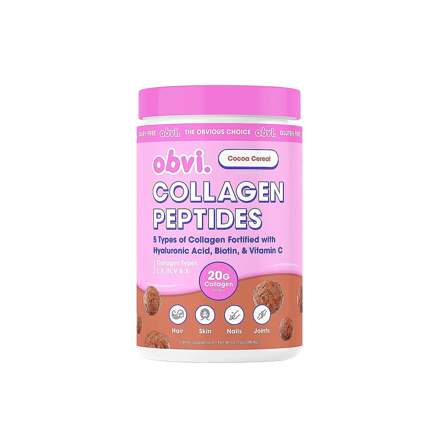 Obvi Cocoa Cereal Collagen Peptides Dietary Powder Supplement (10.90oz)