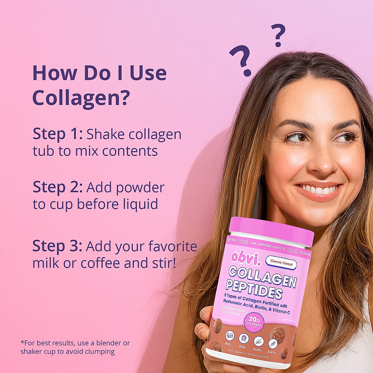 Obvi Cocoa Cereal Collagen Peptides Dietary Powder Supplement (10.90oz) image number 2