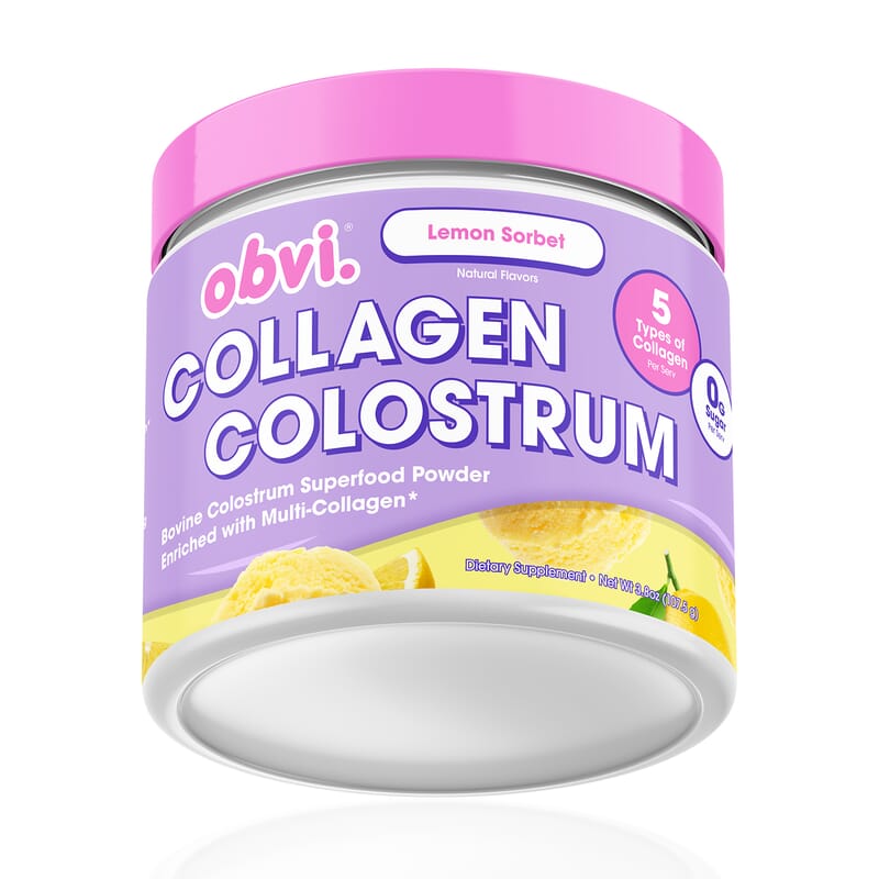 Obvi Lemon Sorbet Collagen Colostrum Dietary Powder Supplement (3.8oz)
