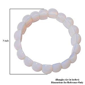 Opalite 300.00 ctw Cushion Block Stretch Bracelet