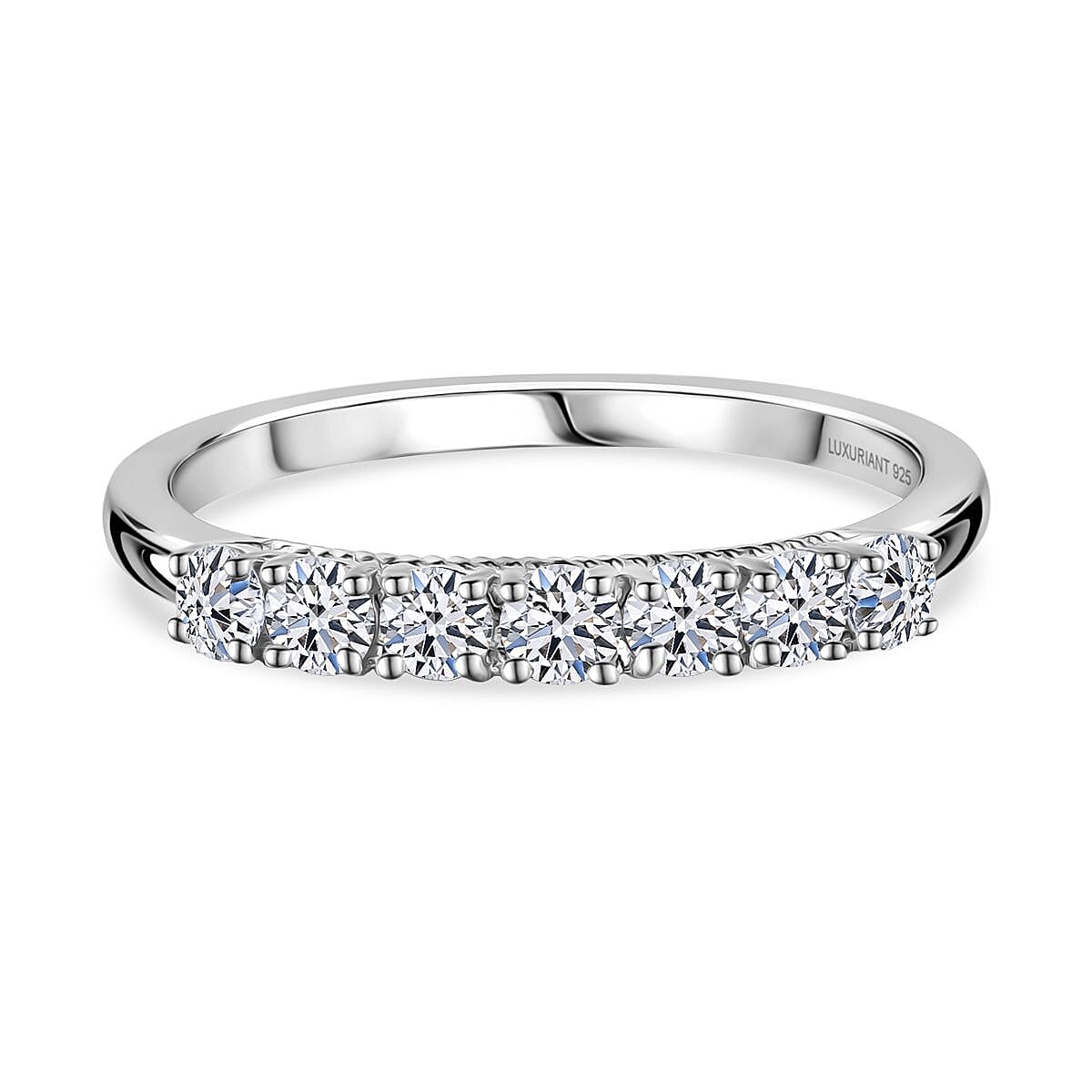 Lab Grown Diamond 0.50 ctw Ring in Rhodium Over Sterling Silver (Size 9)