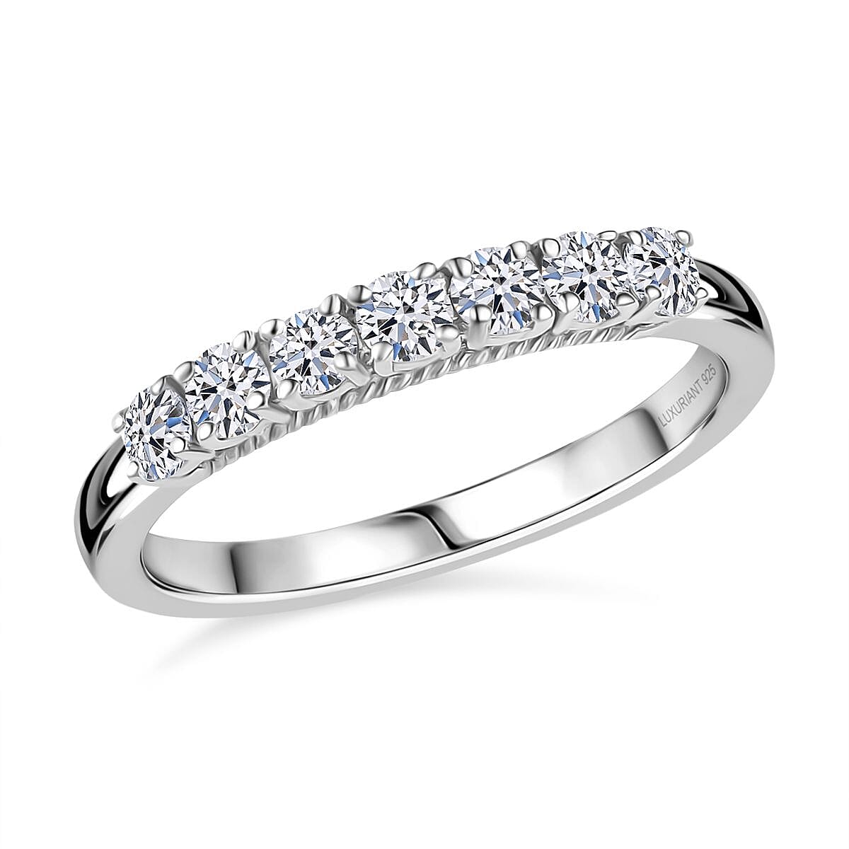 Lab Grown Diamond 0.50 ctw Ring in Rhodium Over Sterling Silver (Size 9)