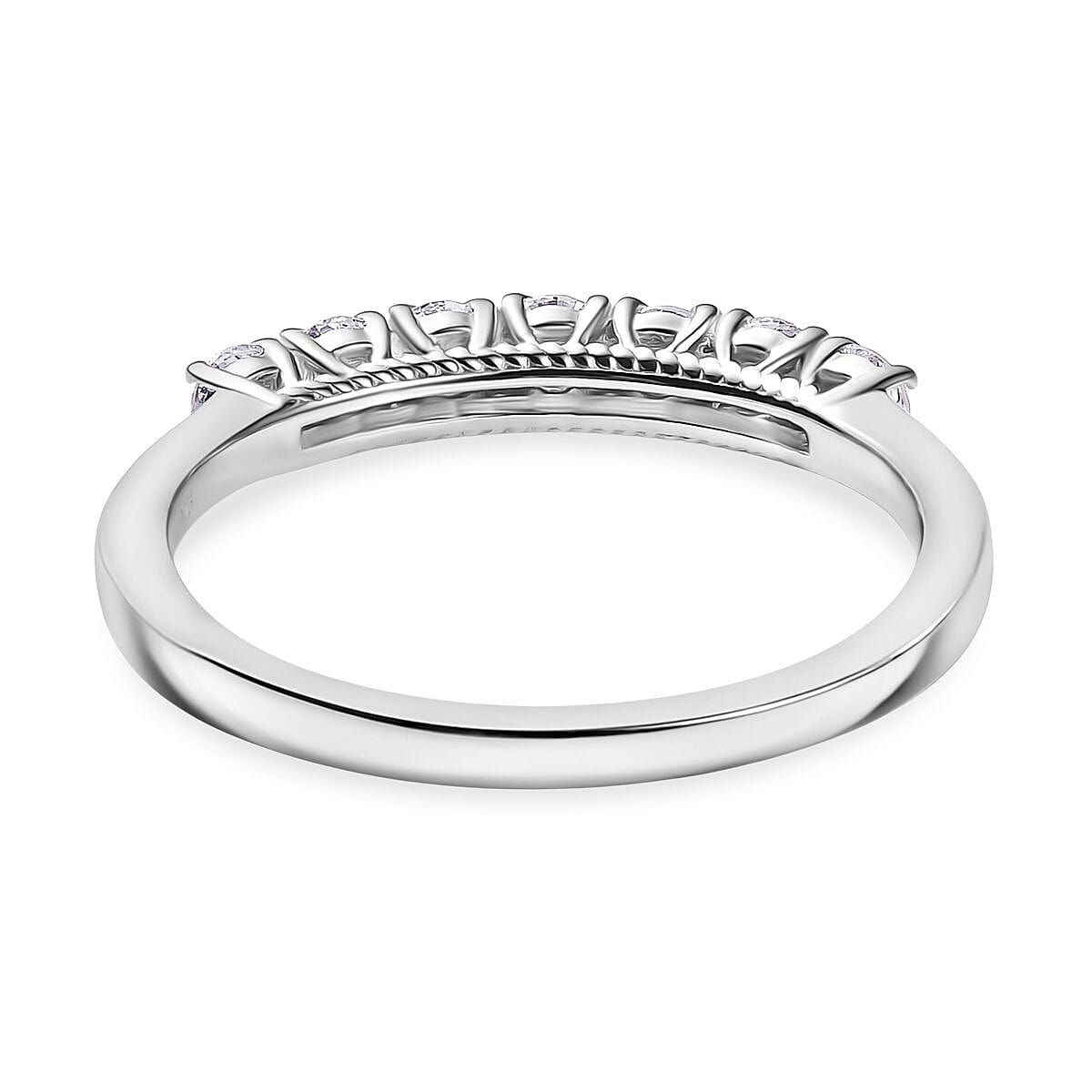 Lab Grown Diamond 0.50 ctw Ring in Rhodium Over Sterling Silver (Size 9)