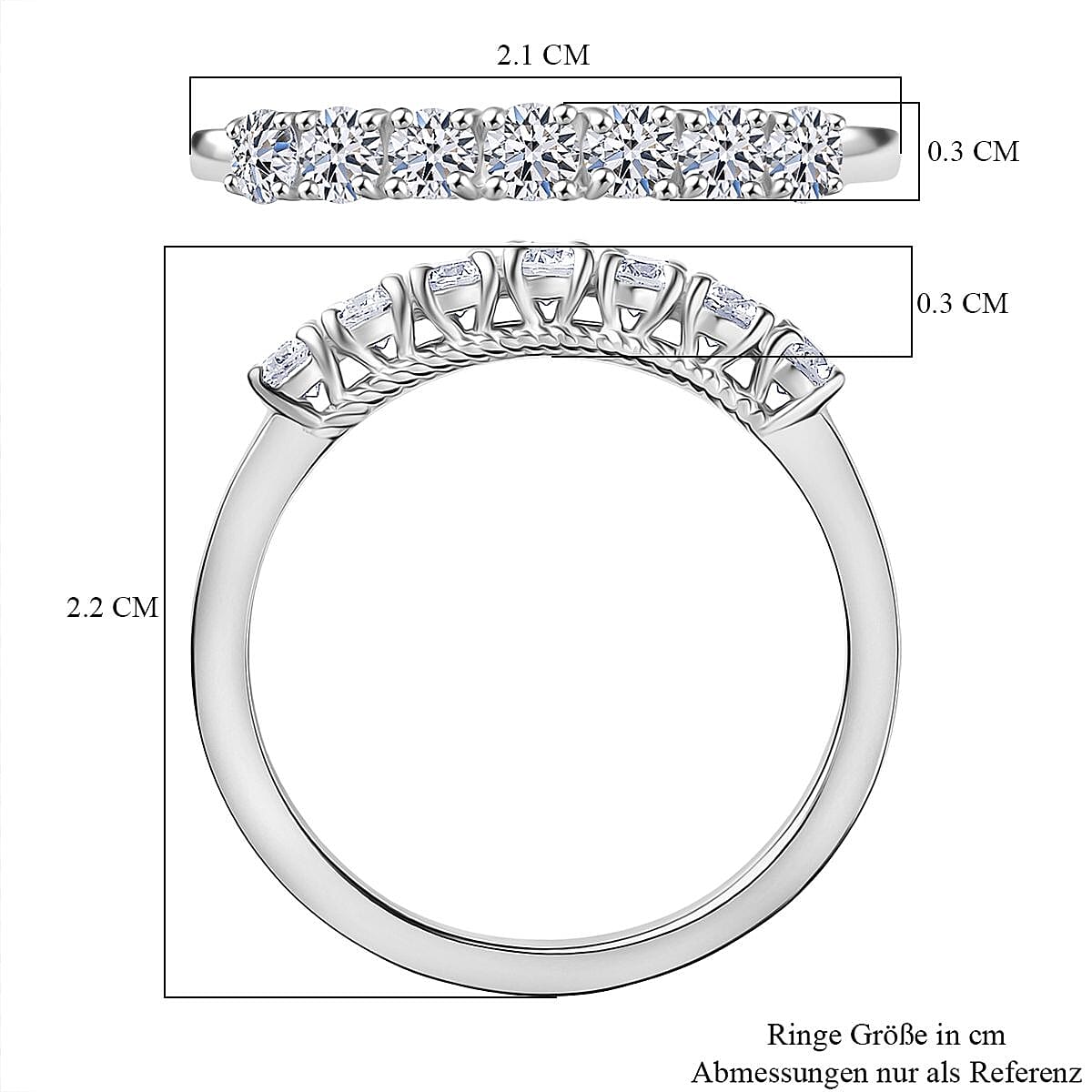 Lab Grown Diamond 0.50 ctw Ring in Rhodium Over Sterling Silver (Size 9)