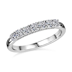 Lab Grown Diamond 0.50 ctw Ring in Rhodium Over Sterling Silver (Size 10)