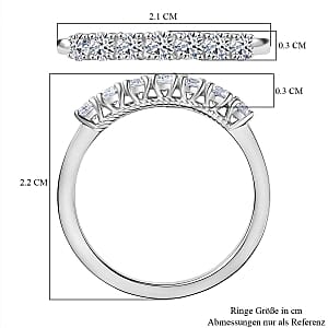 Lab Grown Diamond 0.50 ctw Ring in Rhodium Over Sterling Silver (Size 10)