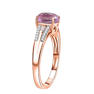 D'Joy AAA Patroke Kunzite and Moissanite 3.40 ctw Ring in 18K Vermeil Rose Gold Over Sterling Silver (Size 10.0)