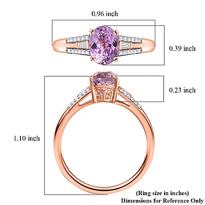 D'Joy AAA Patroke Kunzite and Moissanite 3.40 ctw Ring in 18K Vermeil Rose Gold Over Sterling Silver (Size 10.0)