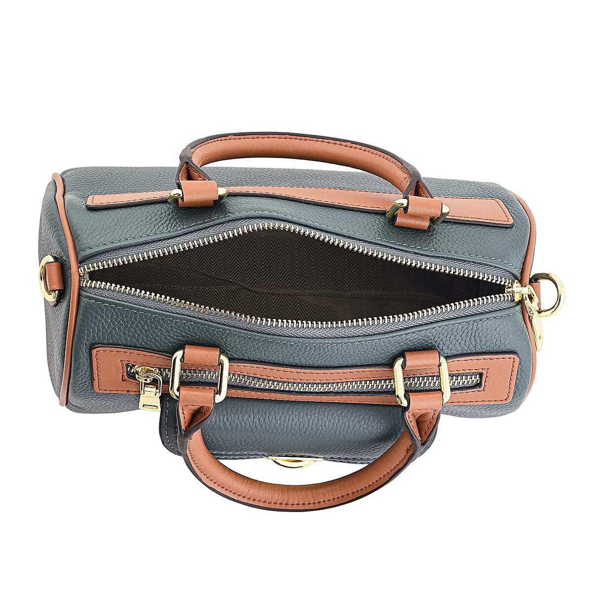 La Marey Teal Genuine Leather Crossbody Bag with Shoulder Strap image number 6