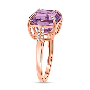 Luxoro AAAA Patroke  Kunzite, Diamond Ring in 10K Rose Gold 10.75 ctw (Size 7.0)