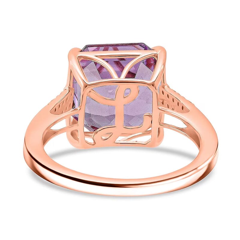 Luxoro AAAA Patroke  Kunzite, Diamond Ring in 10K Rose Gold 10.75 ctw (Size 7.0)