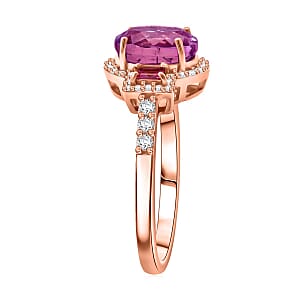D'Joy AAA Patroke  Kunzite, Multi Gemstone Deco Ring in 18K Vermeil RG Over Sterling Silver 3.10 ctw (Size 6.0)