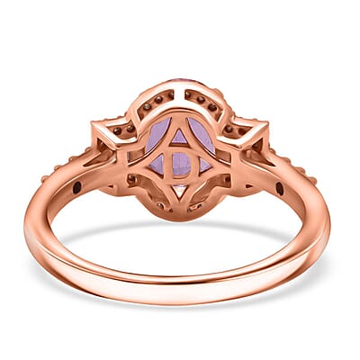 D'Joy AAA Patroke  Kunzite, Multi Gemstone Deco Ring in 18K Vermeil RG Over Sterling Silver 3.10 ctw (Size 6.0)