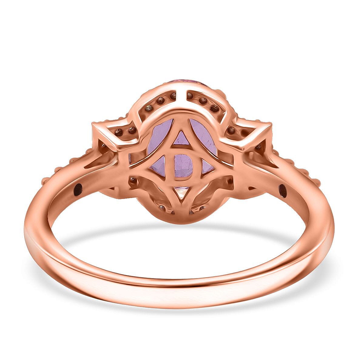 D'Joy AAA Patroke  Kunzite, Multi Gemstone Deco Ring in 18K Vermeil RG Over Sterling Silver 3.10 ctw (Size 8.0)