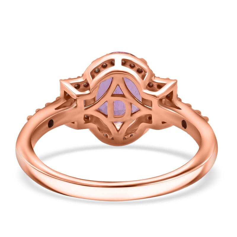 D'Joy AAA Patroke  Kunzite, Multi Gemstone Deco Ring in 18K Vermeil RG Over Sterling Silver 3.10 ctw (Size 8.0)