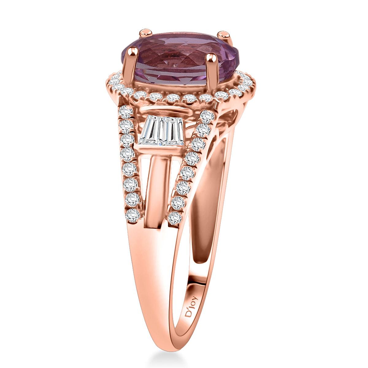 D'Joy AAAA Patroke Kunzite and Moissanite 4.25 ctw Ring in 18K Vermeil Rose Gold Over Sterling Silver (Size 6.0) image number 3