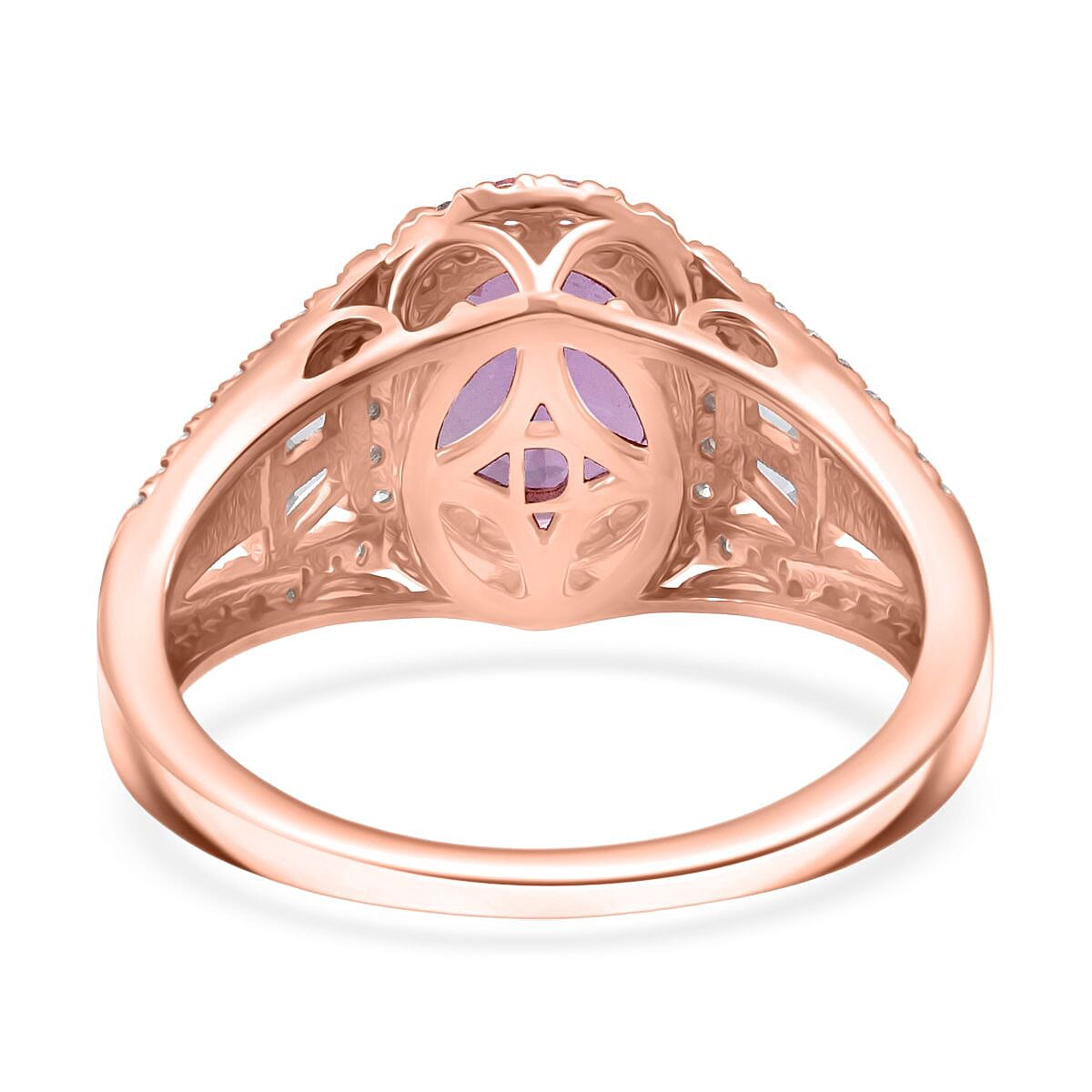 D'Joy AAAA Patroke Kunzite and Moissanite 4.25 ctw Ring in 18K Vermeil Rose Gold Over Sterling Silver (Size 6.0) image number 4
