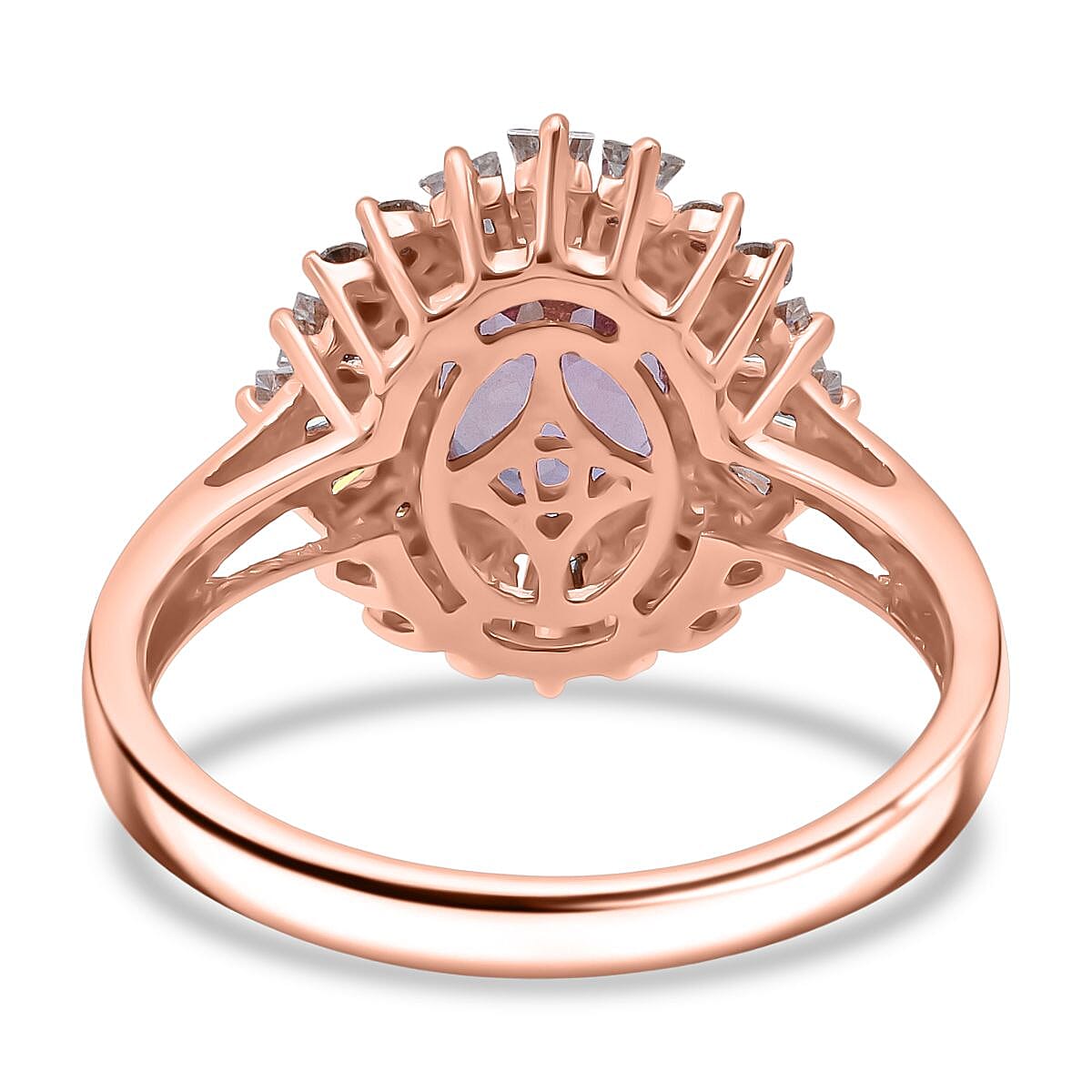 D'Joy AAA Patroke Kunzite and Moissanite 3.30 ctw Ring in 18K Vermeil Rose Gold Over Sterling Silver (Size 10.0) image number 2