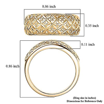 Luxoro 10K Yellow Gold Lattice Mosaic Ring 4.00 Grams (Size 12.0)