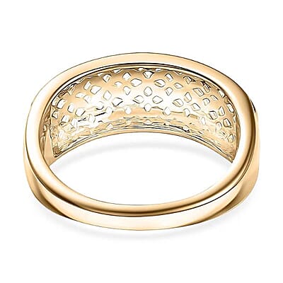 Luxoro 10K Yellow Gold Lattice Mosaic Ring 4.00 Grams (Size 5.0)