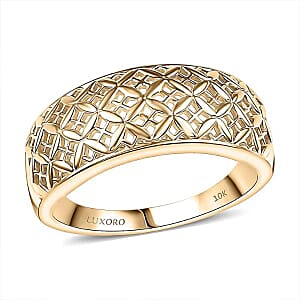 Luxoro 10K Yellow Gold Lattice Mosaic Ring 4.00 Grams (Size 7.0)