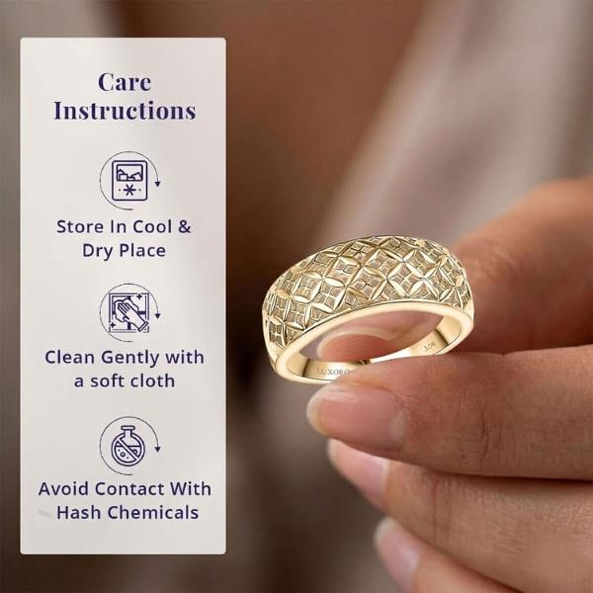 Luxoro 10K Yellow Gold Lattice Mosaic Ring 4.00 Grams (Size 7.0) image number 4