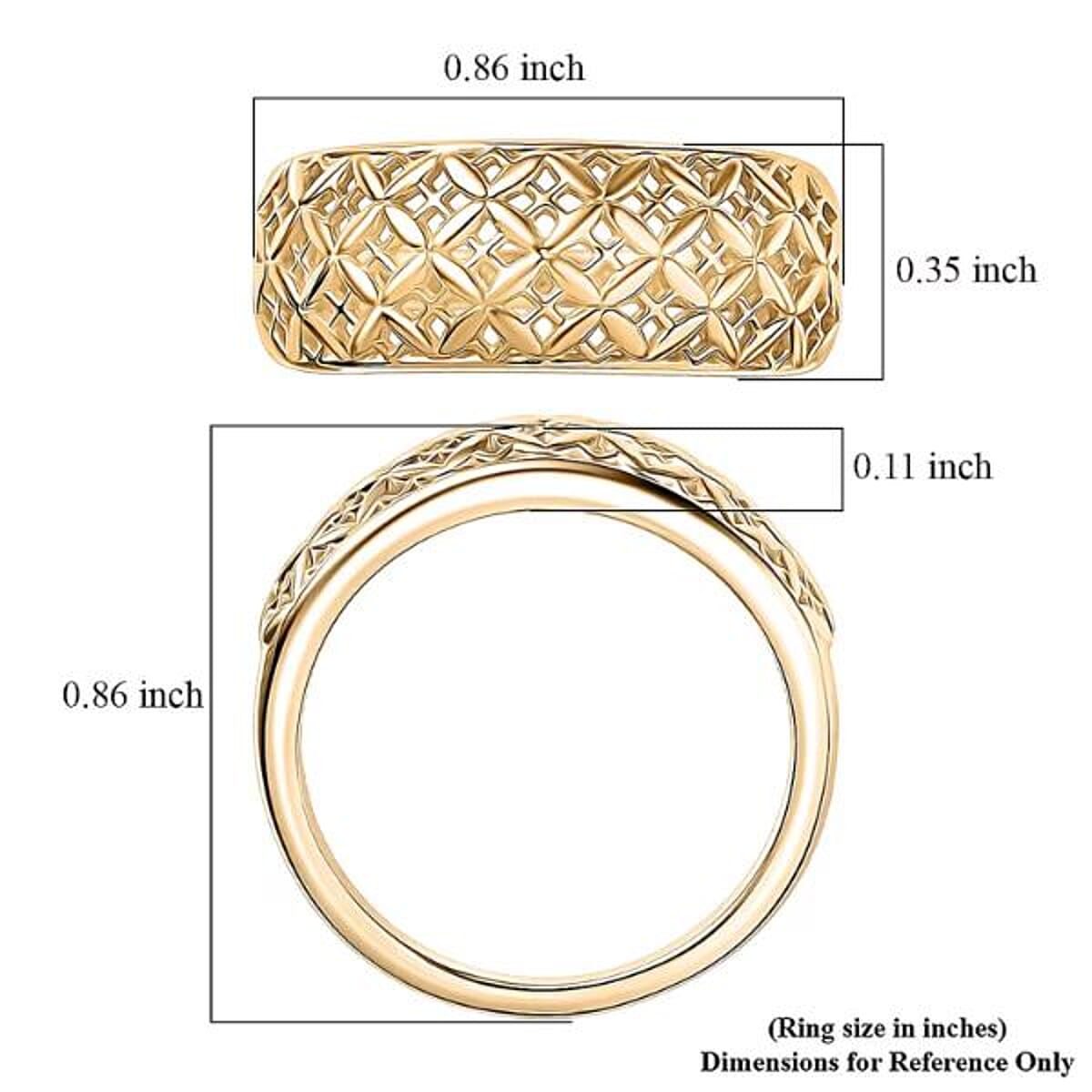 Luxoro 10K Yellow Gold Lattice Mosaic Ring 4.00 Grams (Size 7.0) image number 5