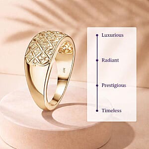 Luxoro 10K Yellow Gold Lattice Mosaic Ring 4.00 Grams (Size 8.0)