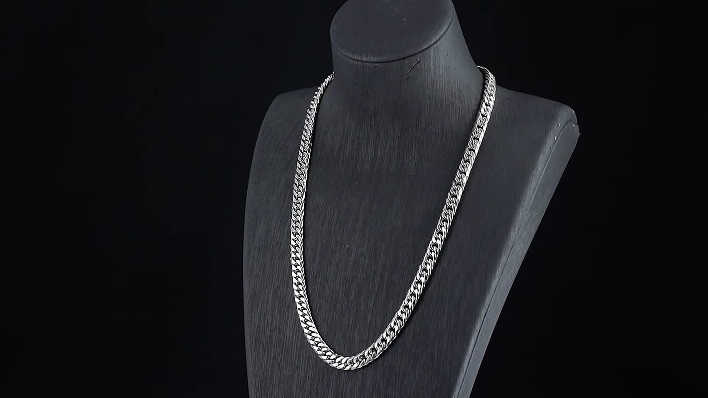 Classic Cuban Link Chain Necklace in Stainless Steel 20-22 Inches
