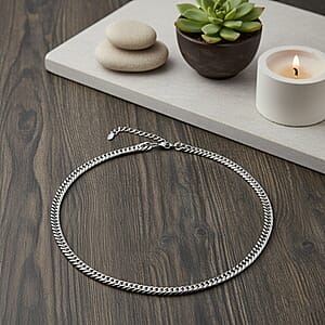 Classic Cuban Link Chain Necklace in Stainless Steel 20-22 Inches