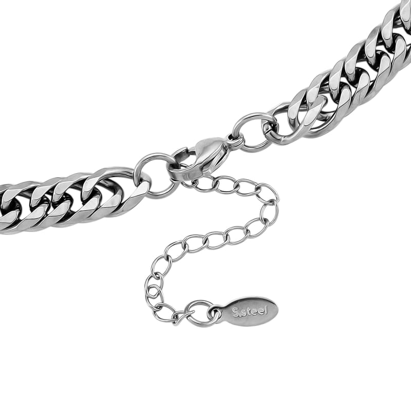 Classic Cuban Link Chain Necklace in Stainless Steel 20-22 Inches
