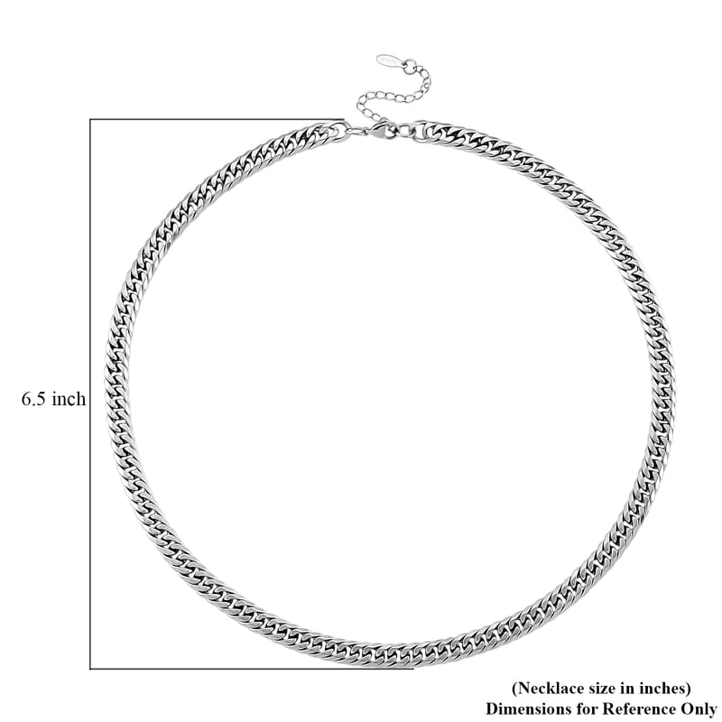 Classic Cuban Link Chain Necklace in Stainless Steel 20-22 Inches
