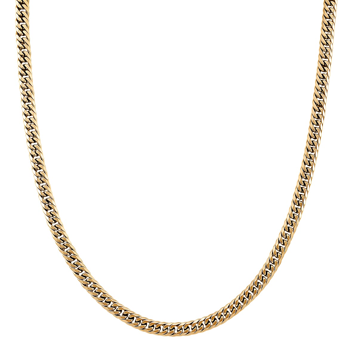 Classic Cuban Link Chain Necklace in ION Plated YG Stainless Steel 20-22 Inches image number 0