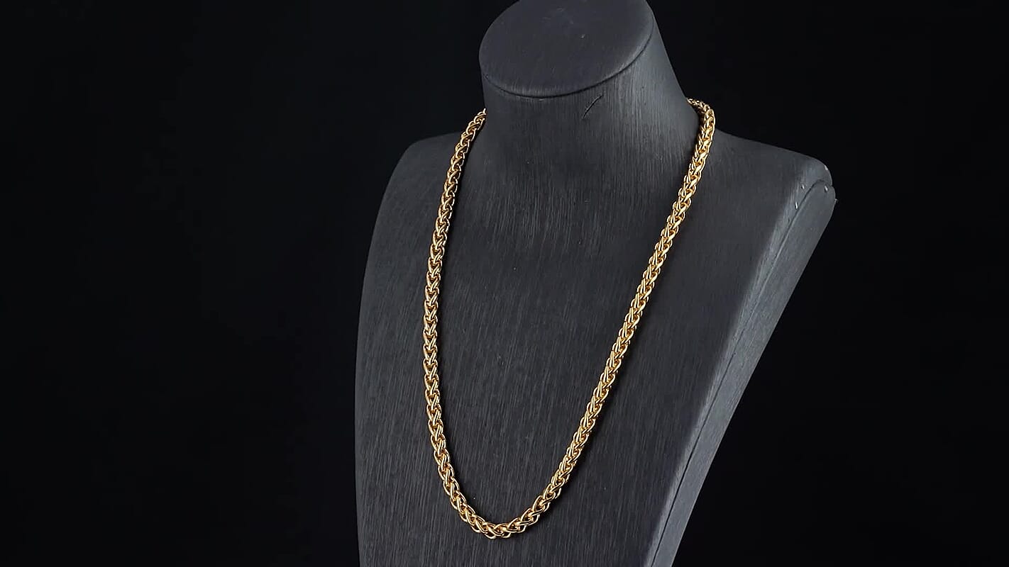 Palma Chain Necklace in ION Plated YG Stainless Steel 20-22 Inches