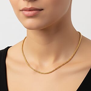 Palma Chain Necklace in ION Plated YG Stainless Steel 20-22 Inches