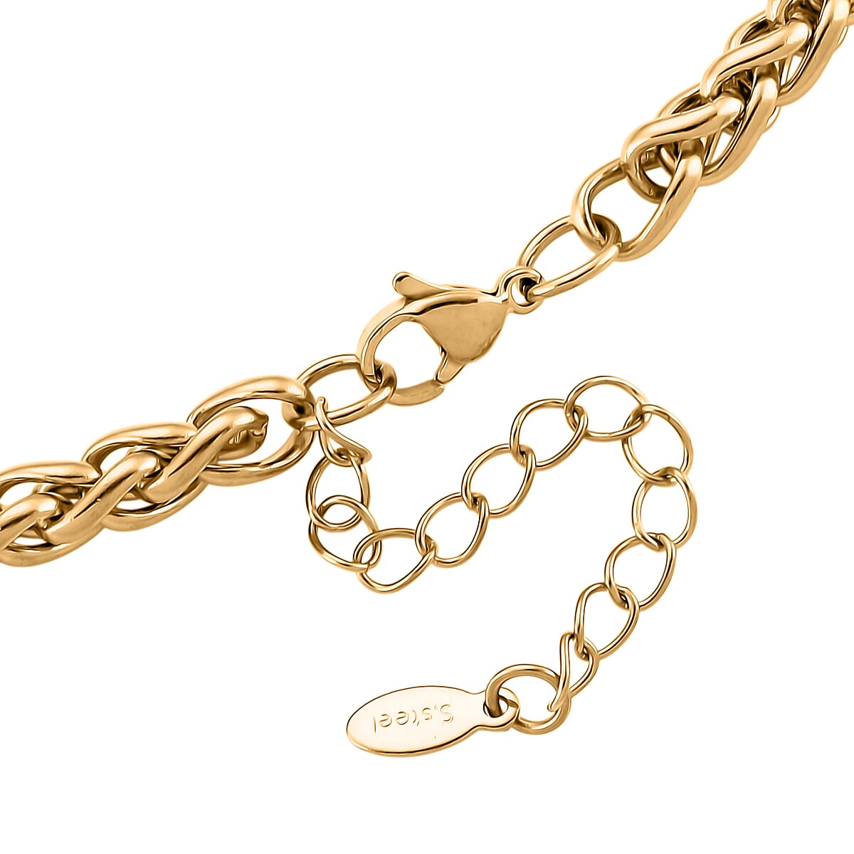 Rope Chain Necklace in ION Plated YG Stainless Steel 20-22 Inches image number 5