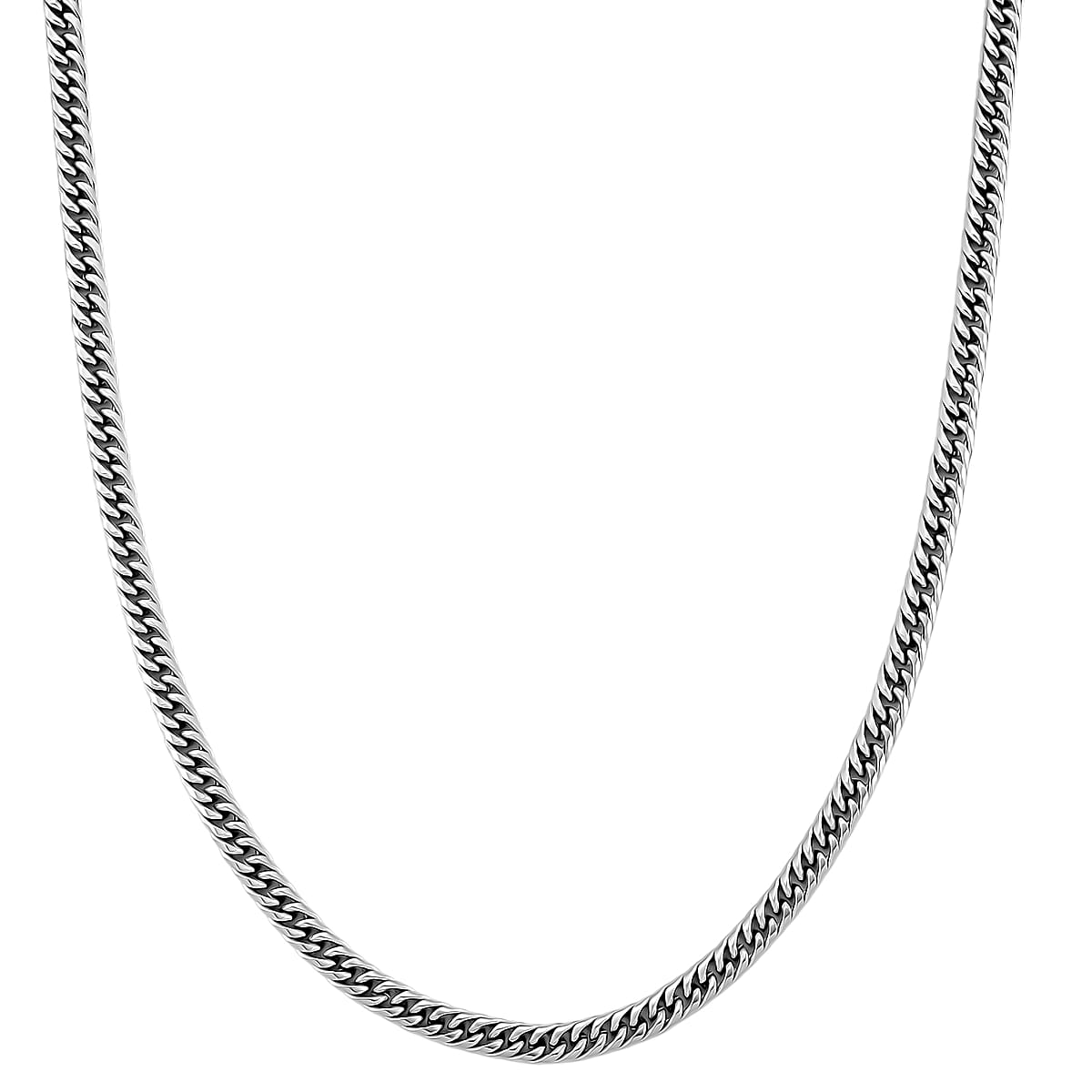 Sleek Cuban Link Chain Necklace in Stainless Steel 20-22 Inches image number 0