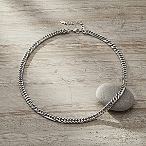 Sleek Cuban Link Chain Necklace in Stainless Steel 20-22 Inches